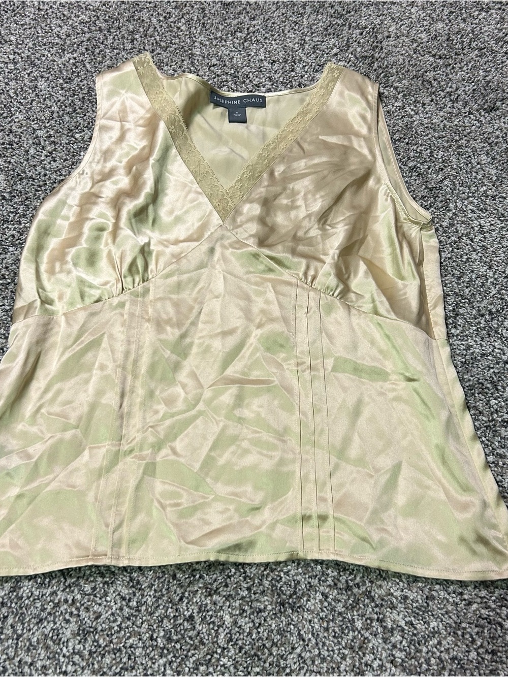 Josephine Chaus Tank Top Womens Sz 10 Cream 100% Silk Blouse Professional Career